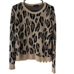 Fate Women's‎ Size Small Cheetah Animal Print Distressed Sweater